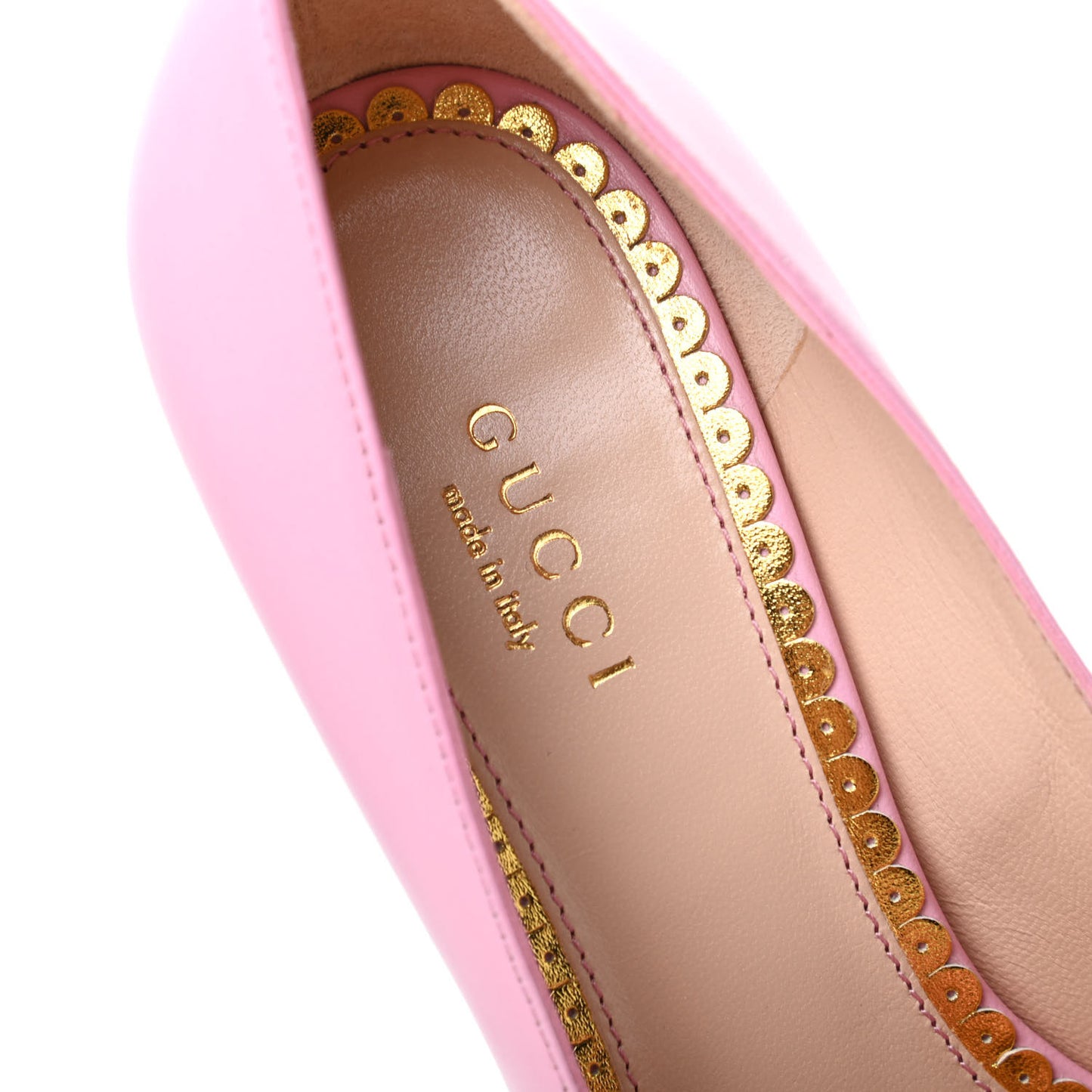 Nappa Queen Margaret Bow Mid Heel Pumps 35.5 Sugar Pink