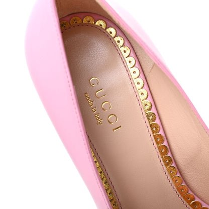 Gucci Nappa Queen Margaret Bow Mid Heel Pumps 35.5 Sugar Pink 6 of 7