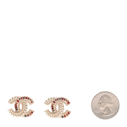 Chanel Pearl CC Earrings Pink Gold 2 of 4