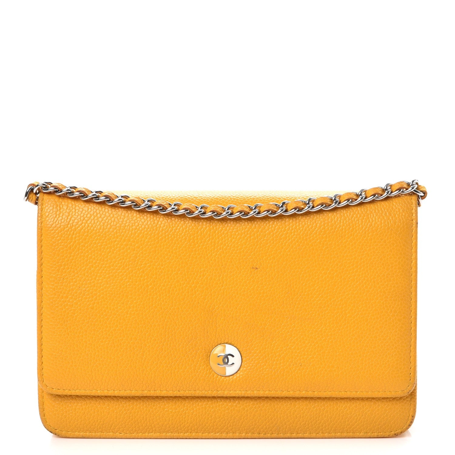 Chanel Caviar Wallet On Chain WOC Yellow 1 of 15