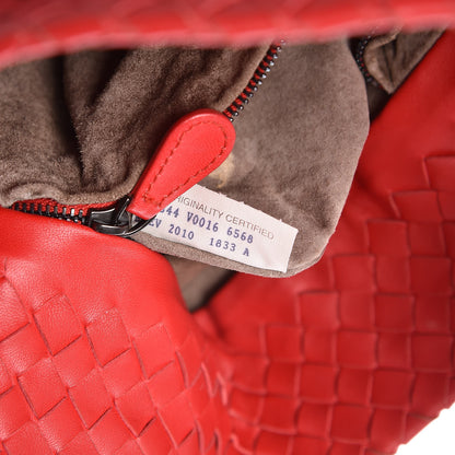 Bottega Veneta Nappa Intrecciato Double Handle Bucket Bag New Red 8 of 15
