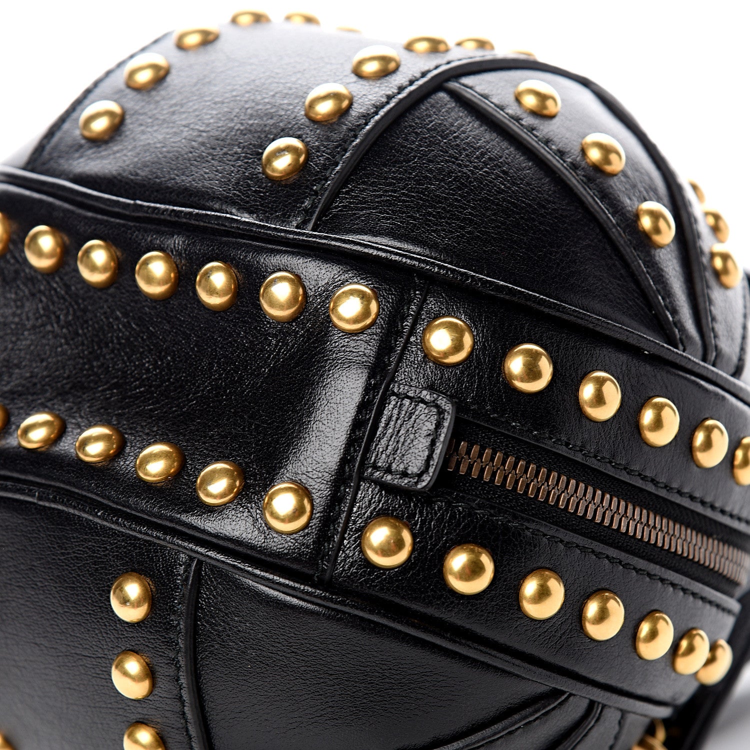 Gucci Calfskin Studded Mini Tifosa Baseball Shaped Shoulder Bag Black 8 of 9