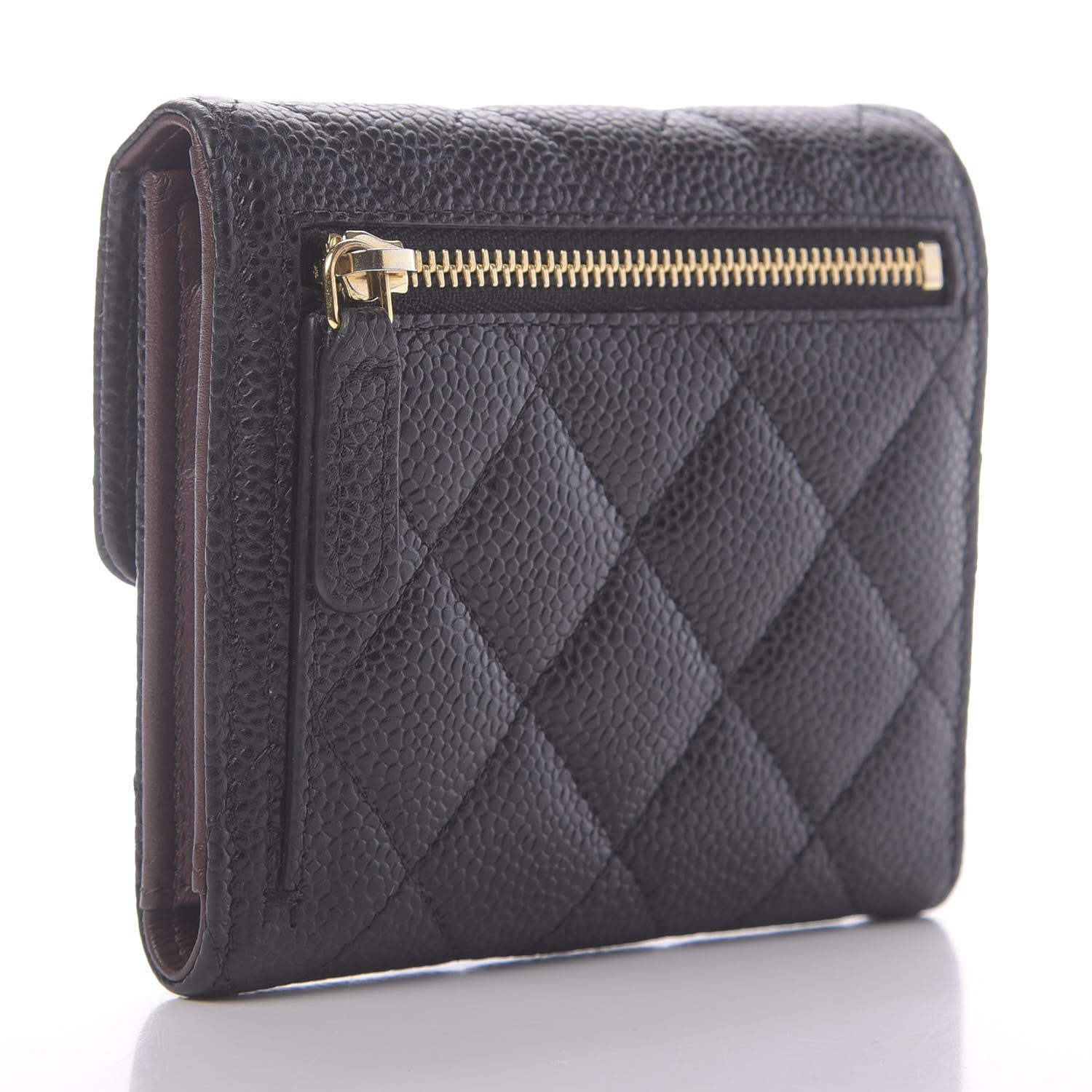 Chanel Caviar Quilted Compact Flap Wallet Black 3 of 9