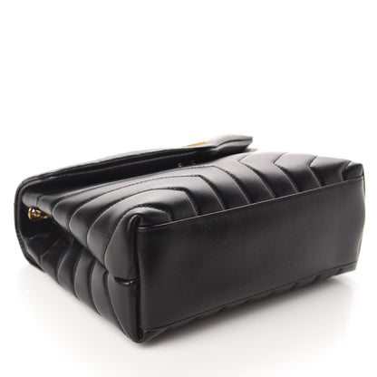 Saint Laurent Calfskin Y Quilted Monogram Small Loulou Chain Satchel Black 4 of 11