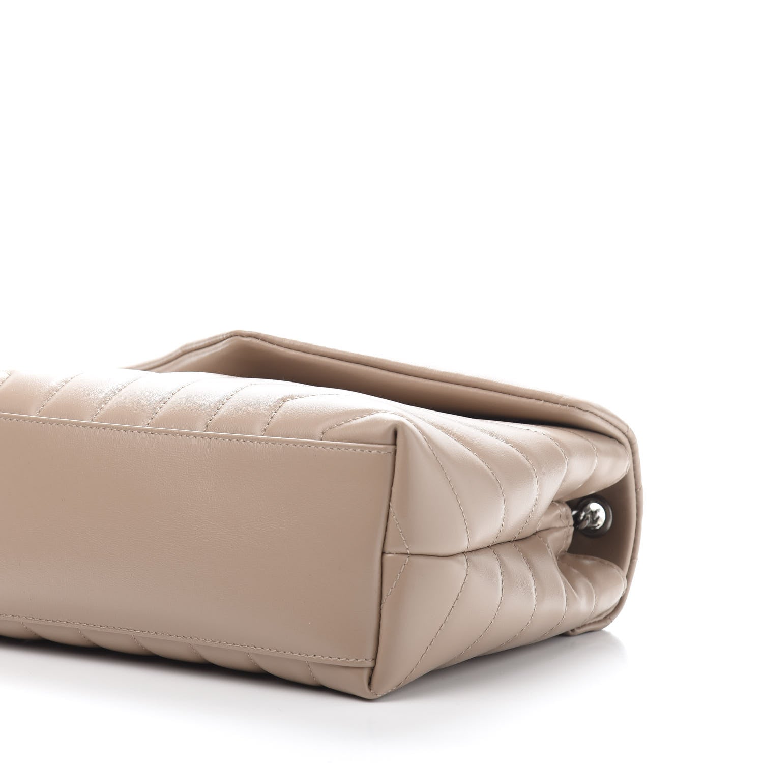 Saint Laurent Calfskin Y Quilted Monogram Small Loulou Chain Satchel Nude Powder 9 of 10