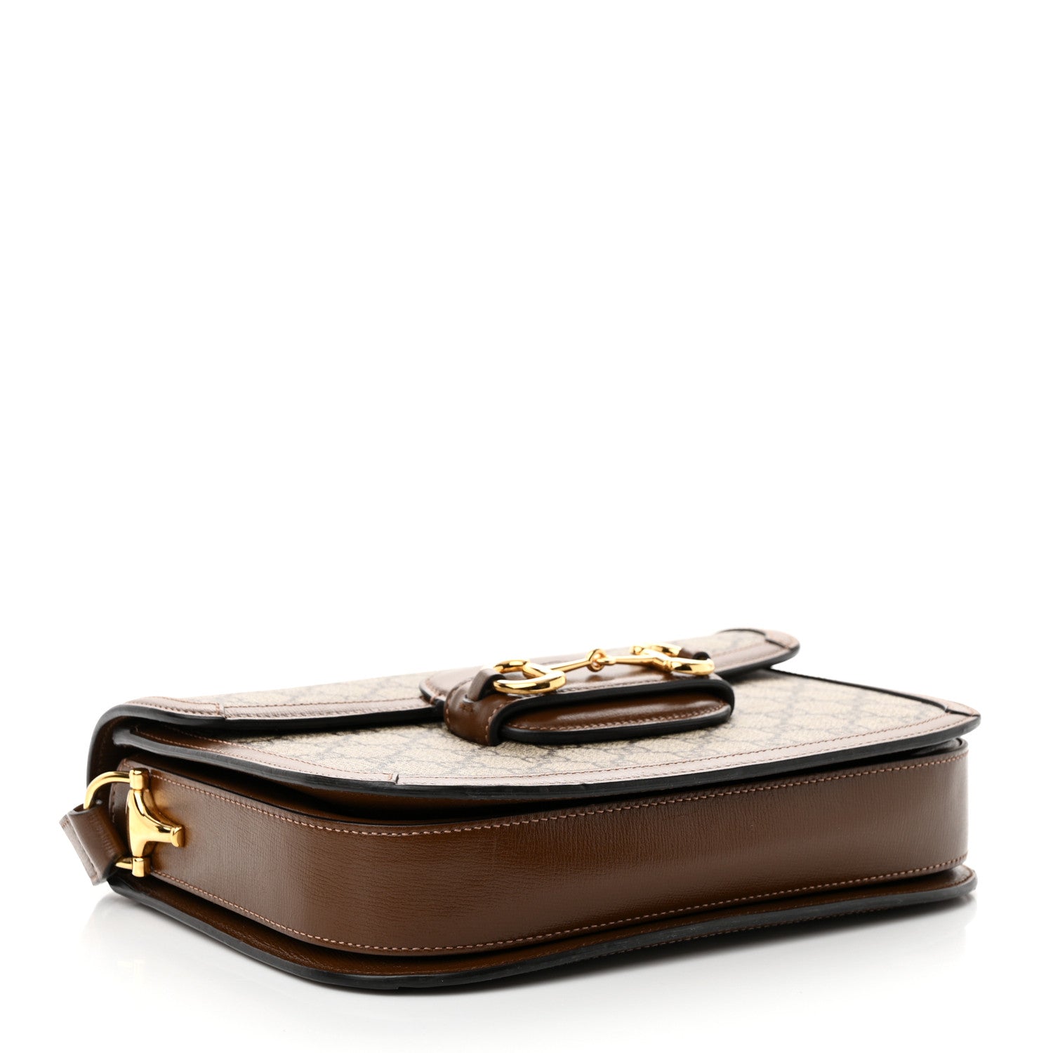 Gucci GG Supreme Monogram Horsebit 1955 Shoulder Bag Beige Brown Sugar 4 of 12