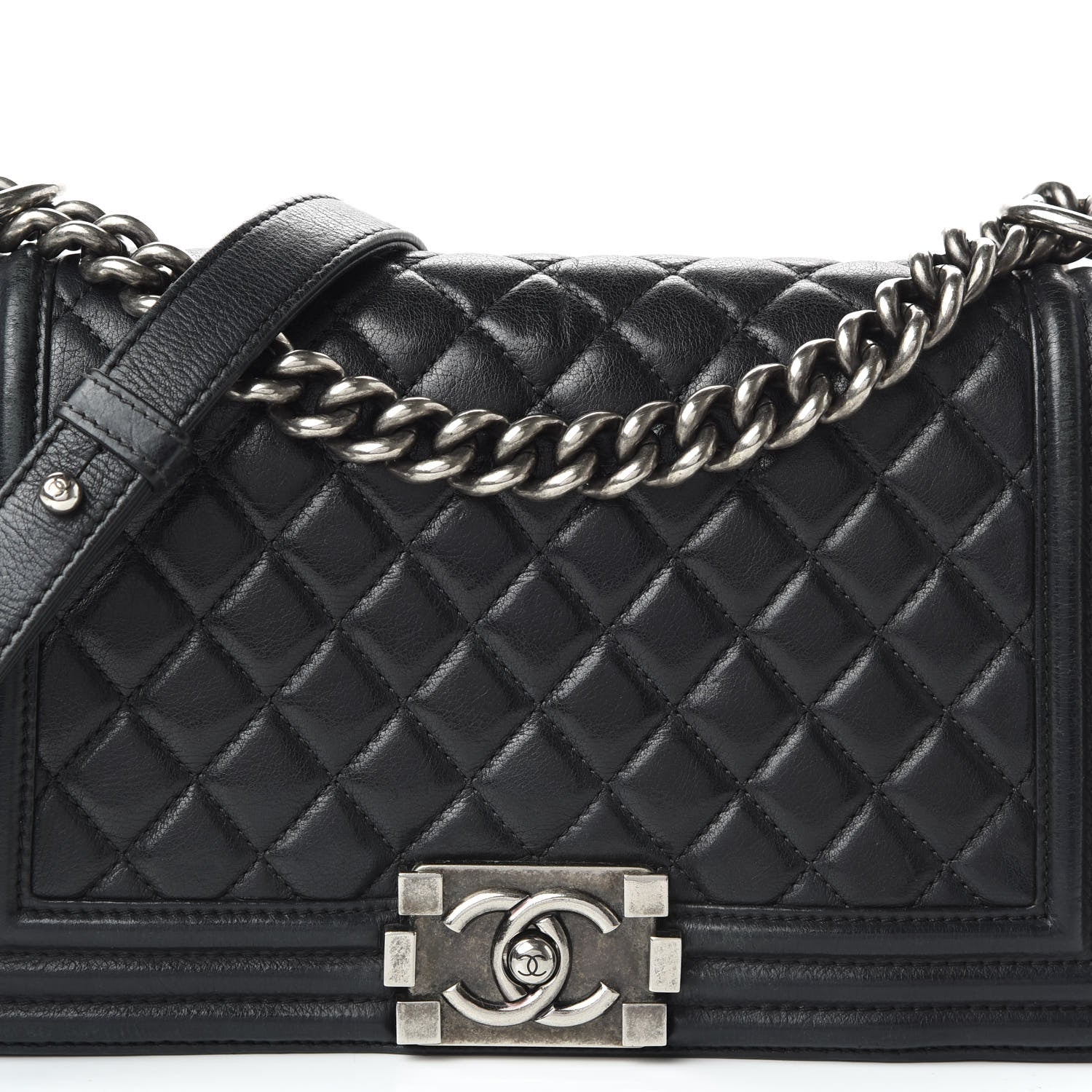 Chanel Calfskin Quilted Medium Boy Flap Black 9 of 11