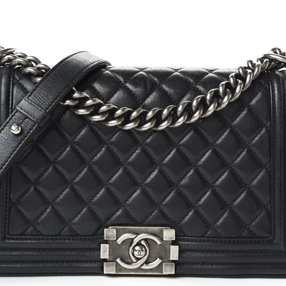 Chanel Calfskin Quilted Medium Boy Flap Black 9 of 11
