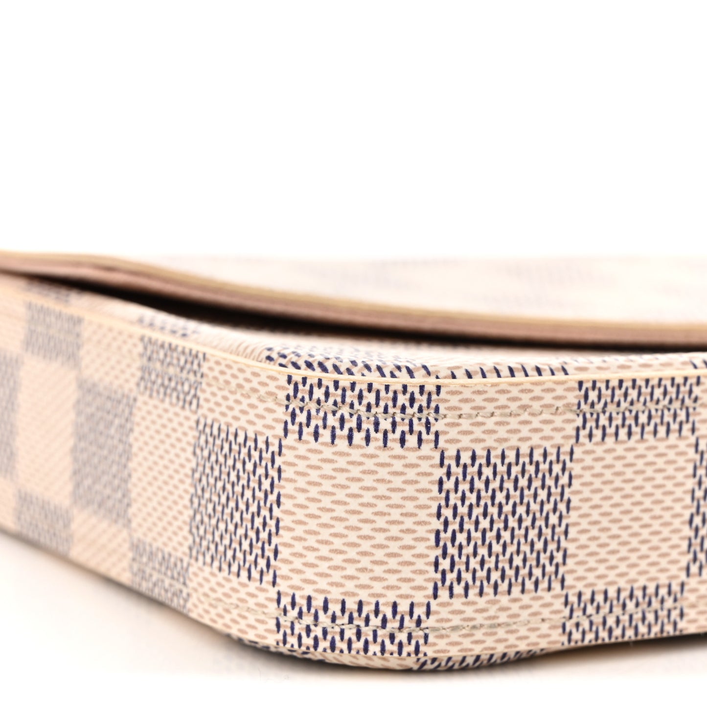 Damier Azur Pochette Felicie Chain Wallet Rose Ballerine