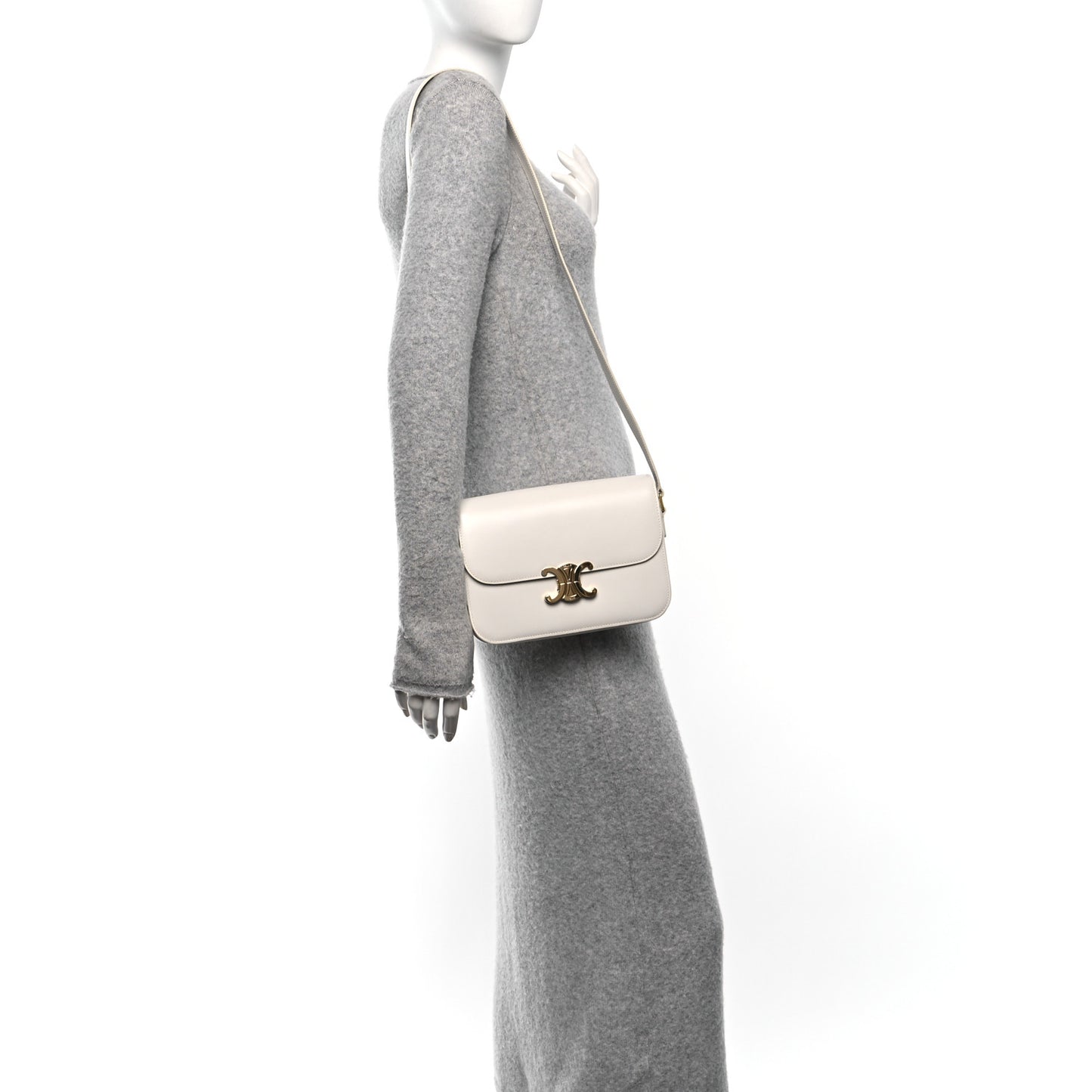 Shiny Calfskin Medium Triomphe White