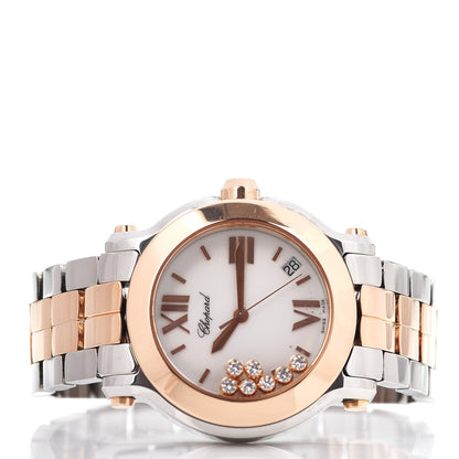 Chopard Stainless Steel 18K Rose Gold 7 Diamond 36mm Happy Sport Quartz Watch 3 of 6