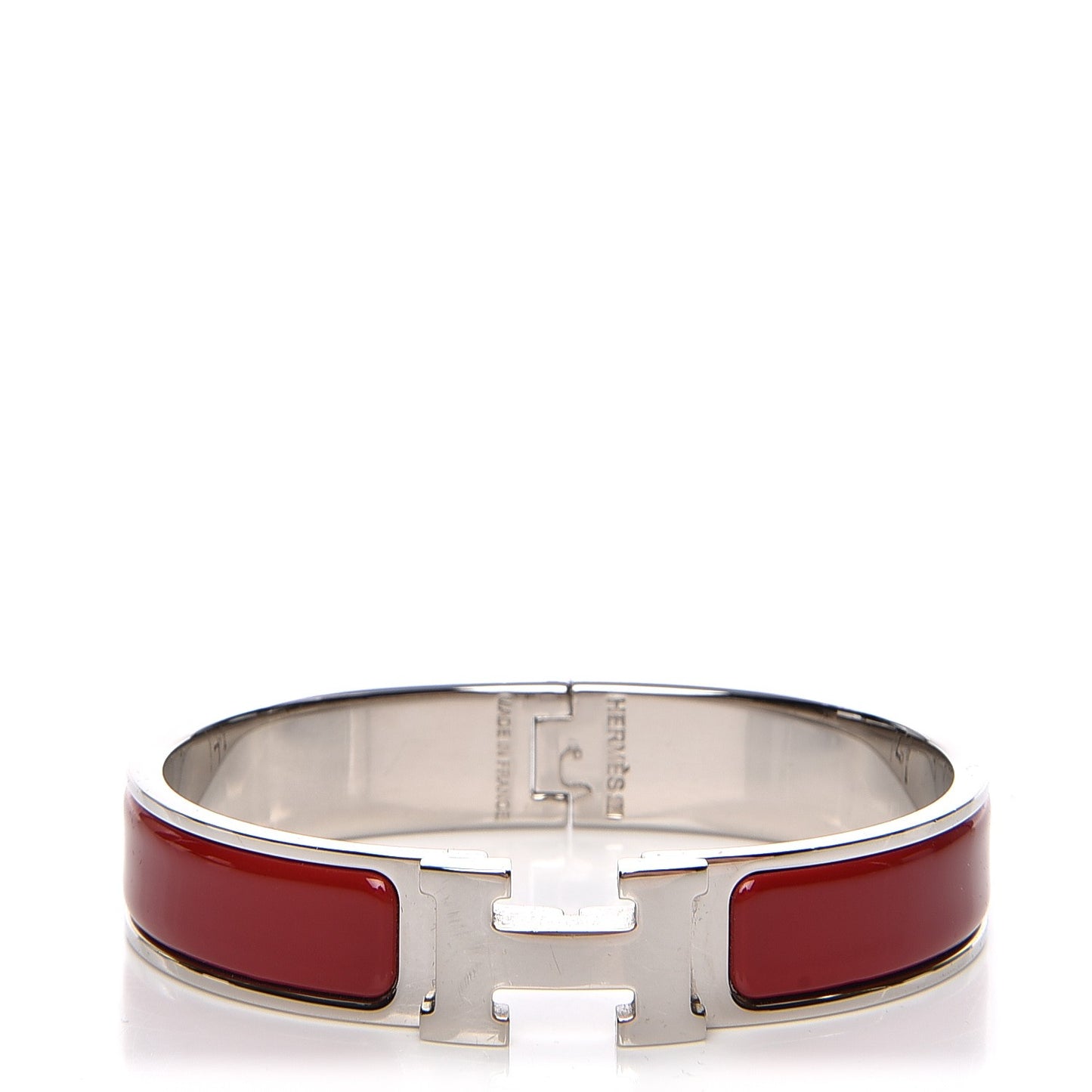Enamel Narrow Clic Clac H Bracelet PM Rouge Amarante