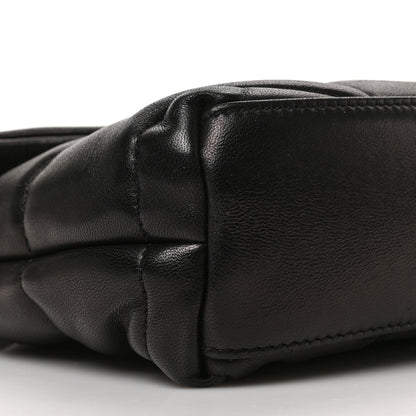 Saint Laurent Calfskin Quilted Toy Loulou Puffer Monogram Monochrome Chain Satchel Black 7 of 8