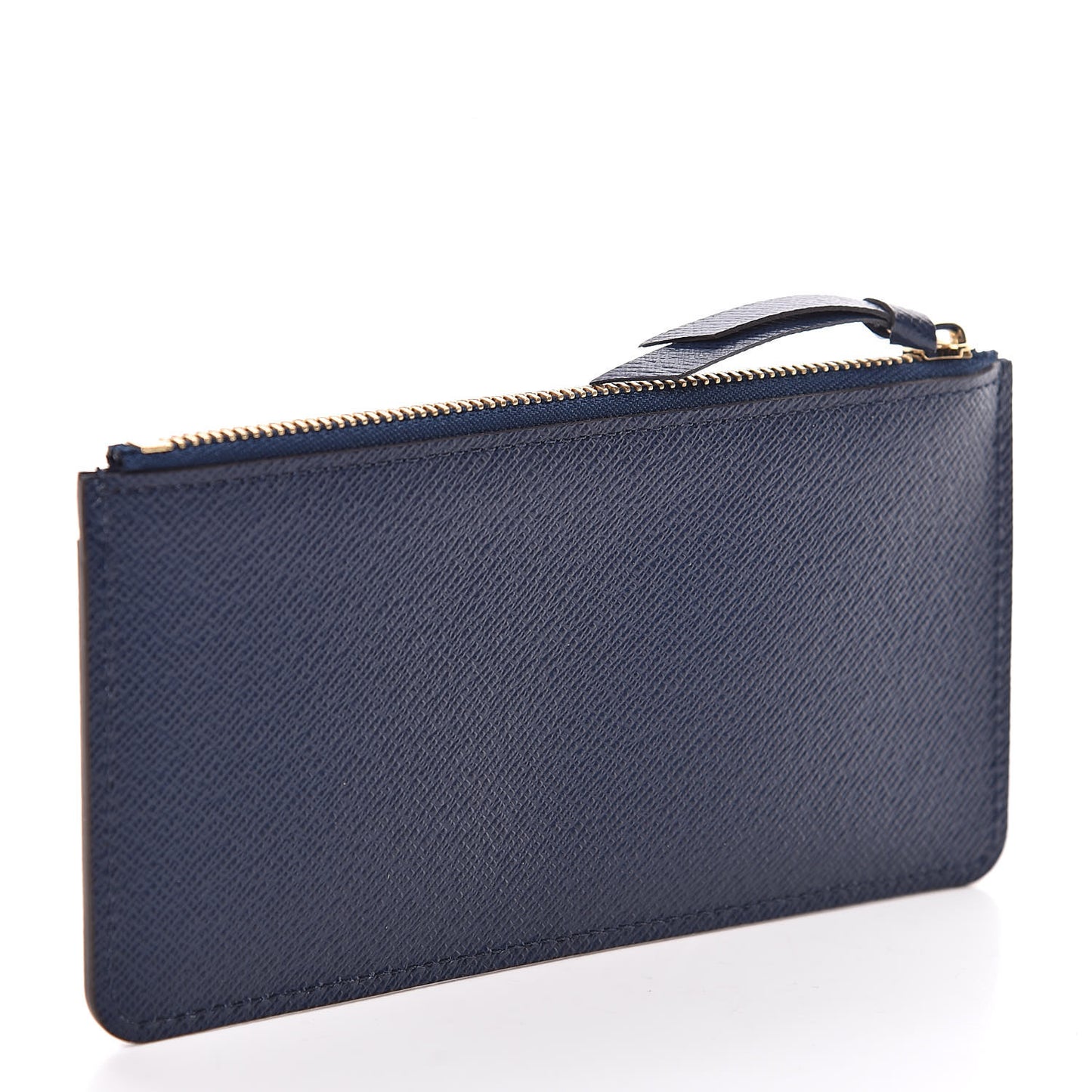 Calfskin Jeanne Wallet Zippered Insert Dark Blue
