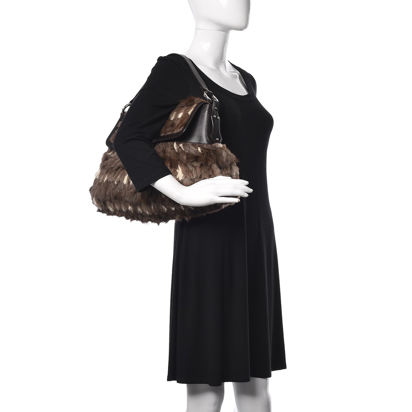 Rabbit Fur Large Chef Shoulder Bag