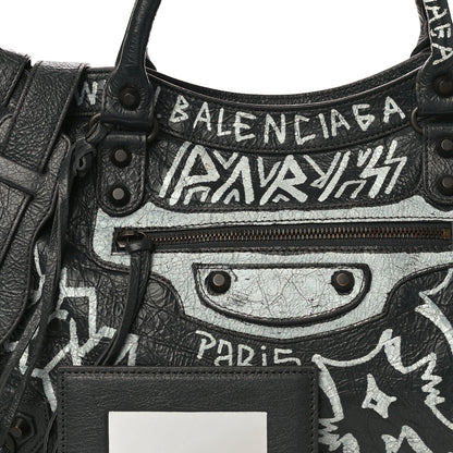 Balenciaga Agneau Arena Graffiti All Over Classic Hardware City Gris Fossile White 7 of 10