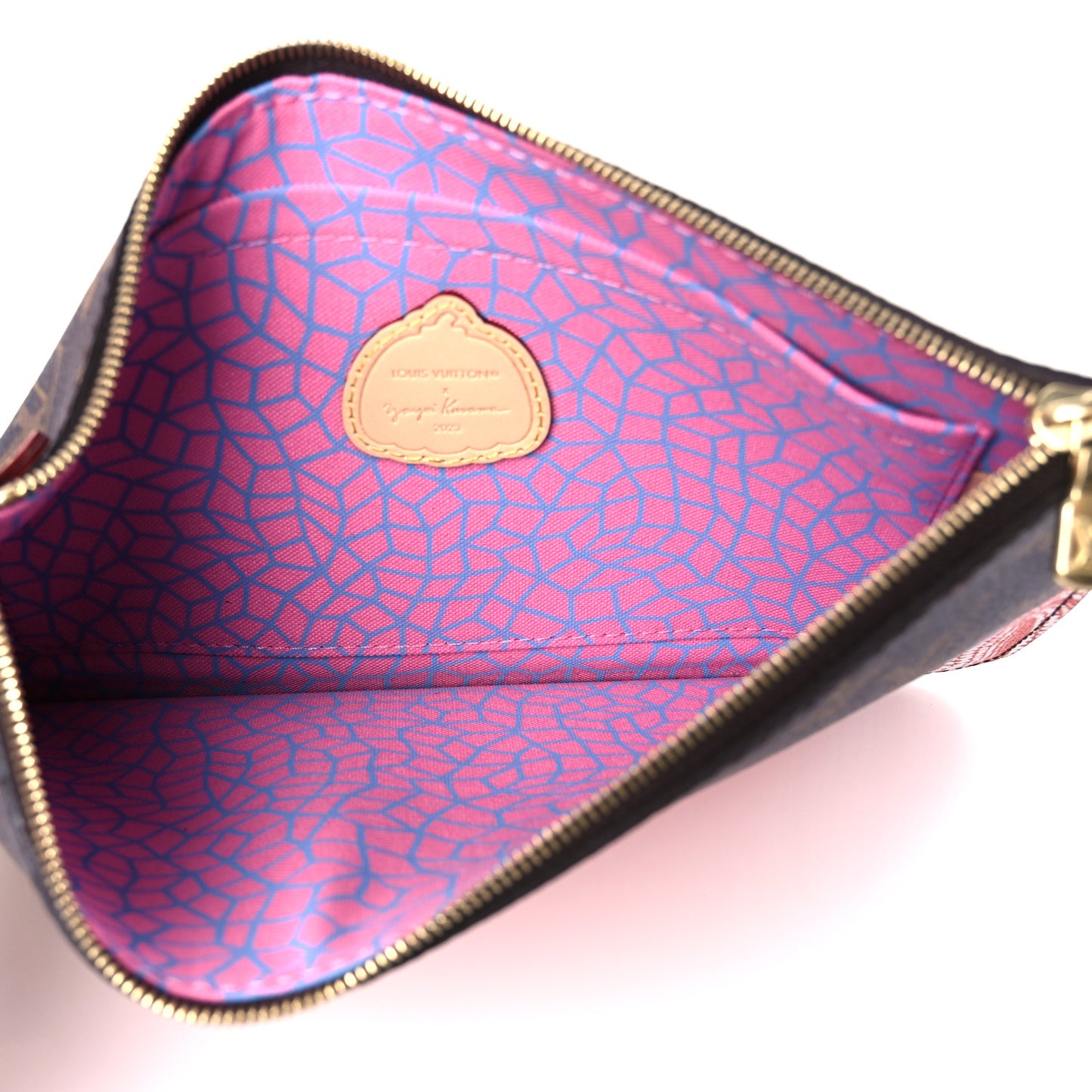 LV X YK Monogram Kusama Pumpkin Neverfull MM Pochette