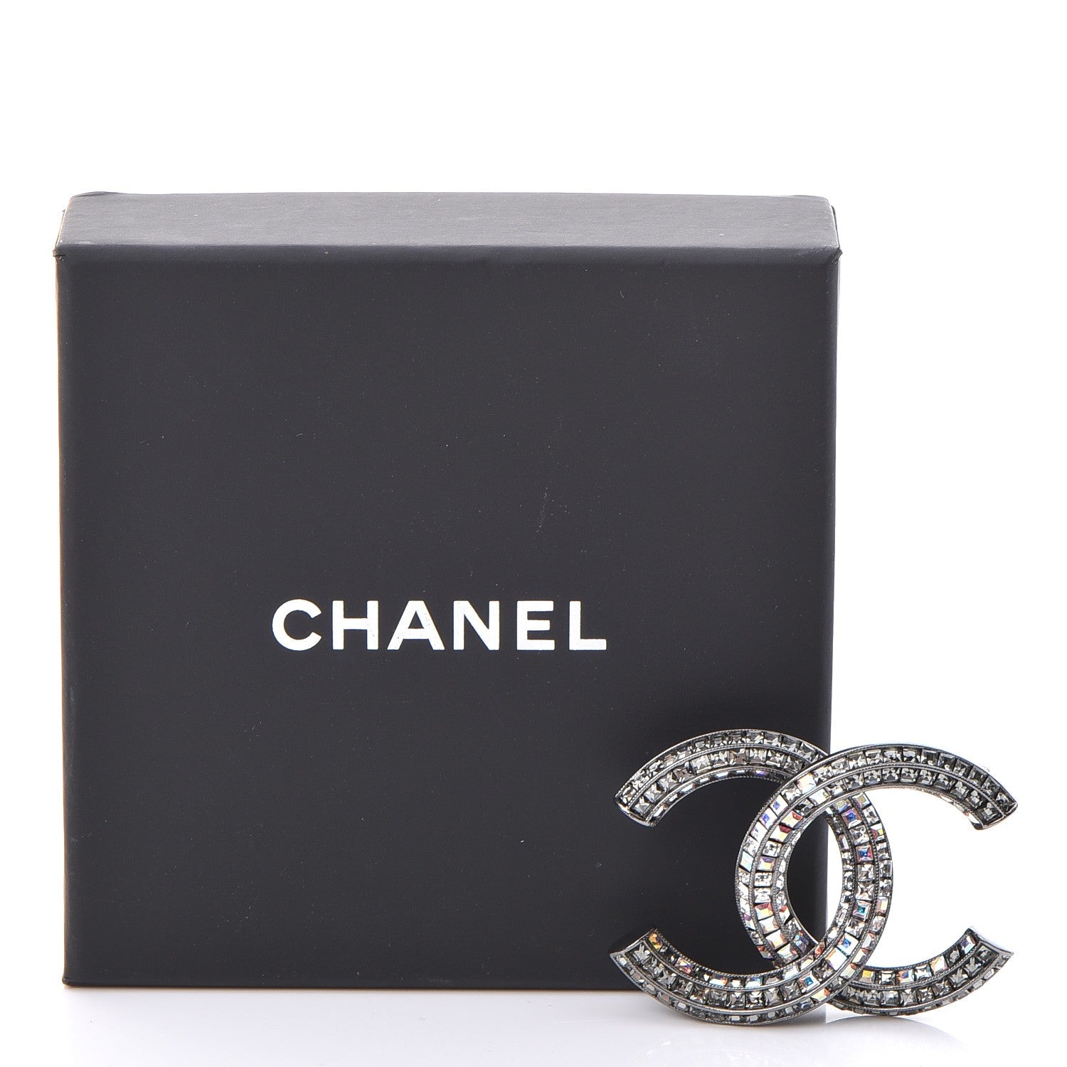 Chanel Ruthenium Crystal Baguette CC Brooch Multicolor 7 of 7