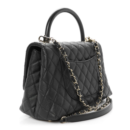 Chanel Caviar Quilted Small Coco Handle Flap Black 3 of 12