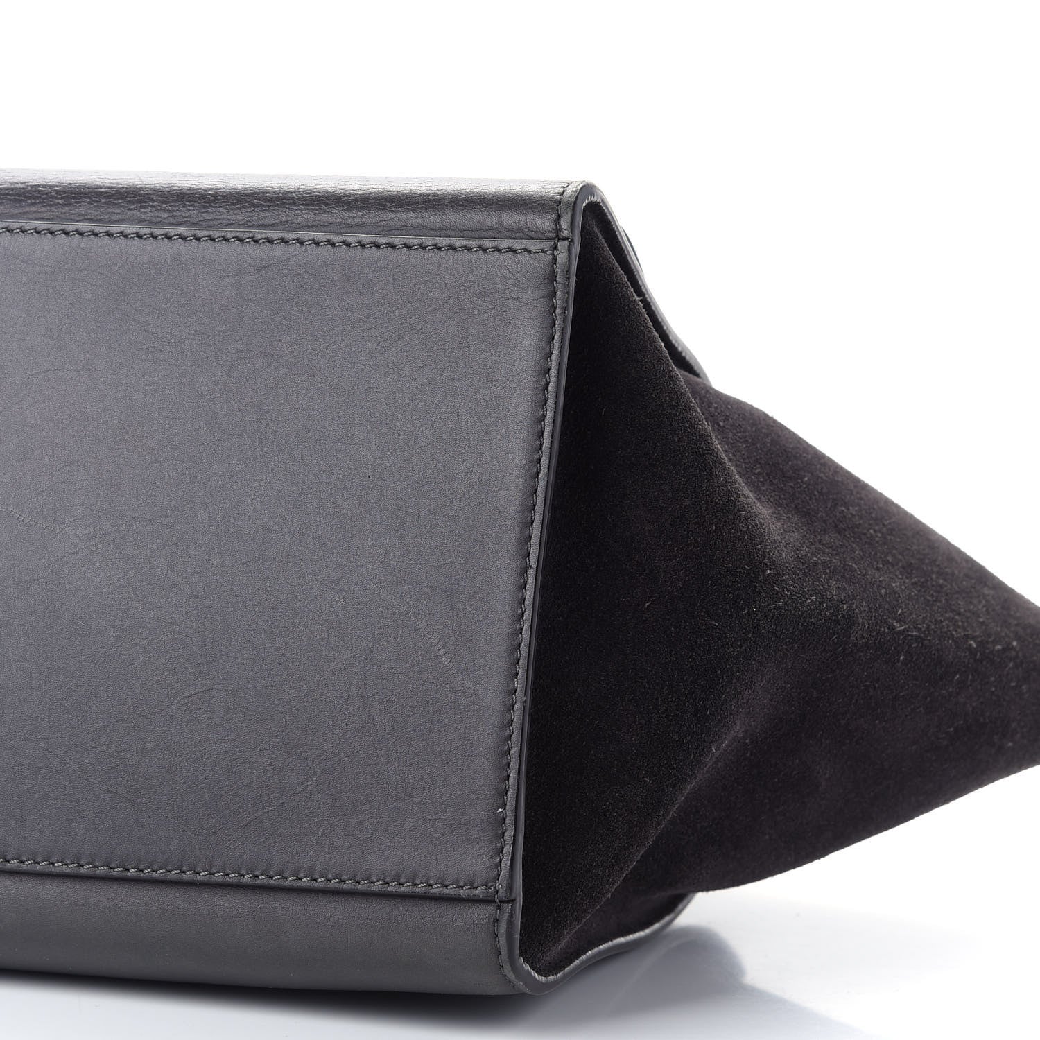 Celine Smooth Calfskin Suede Medium Trapeze Grey 8 of 10