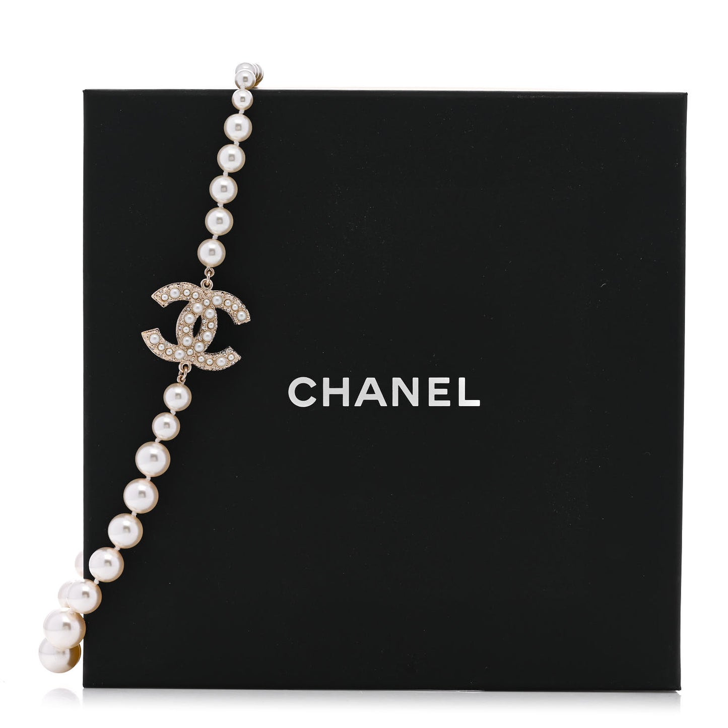 Pearl CC 100th Anniversary Necklace Light Gold
