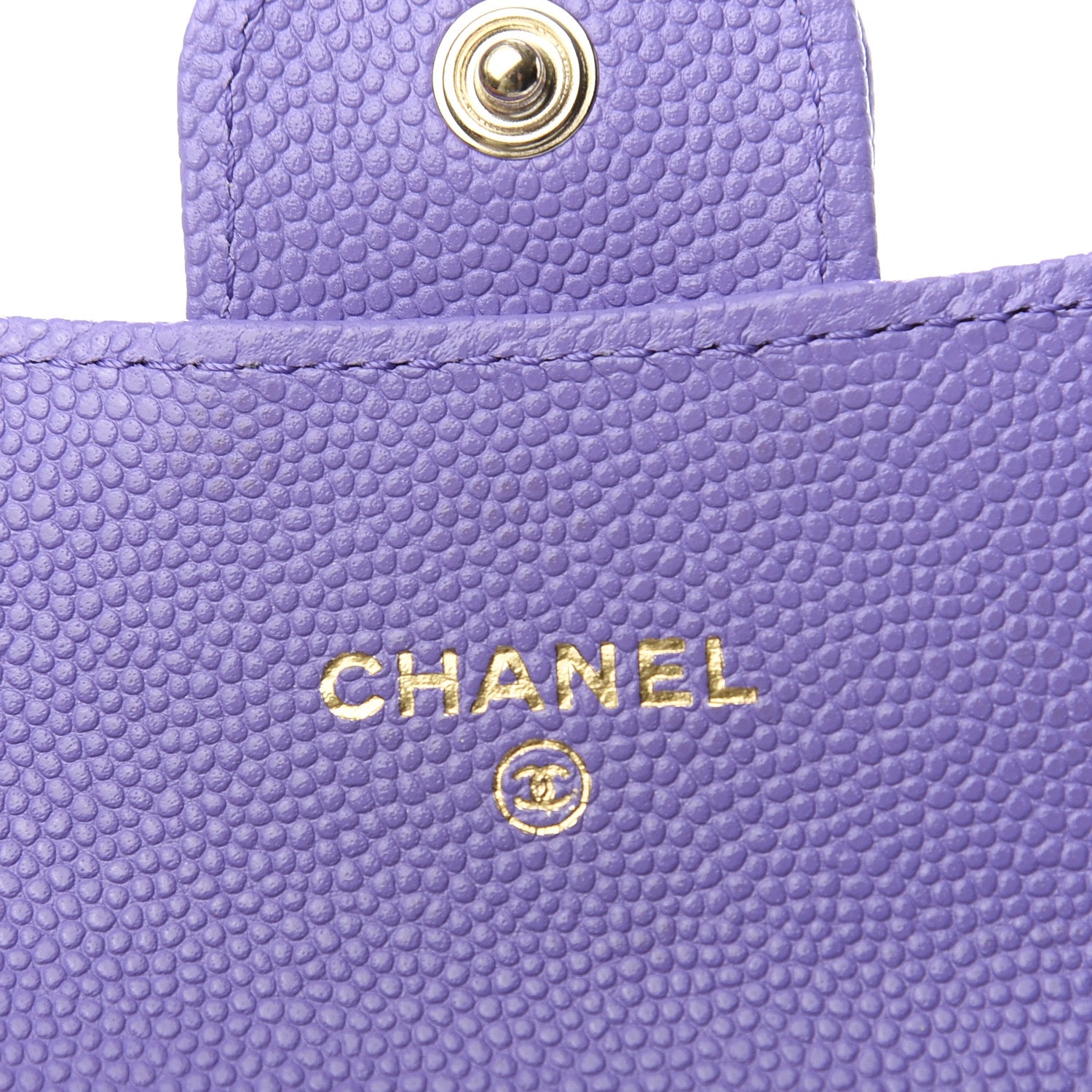 Chanel Caviar Quilted Flap Card Holder Wallet Purple 5 of 7