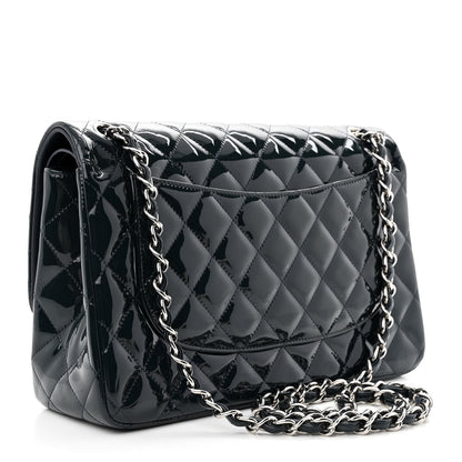 Chanel Patent Quilted Jumbo Double Flap Navy 3 of 12