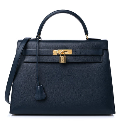 Hermes Courchevel Kelly Sellier 32 Bleu Indigo 1 of 16