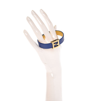 Fendi Vitello Elite FF Reversible Bracelet Neon Blue 2 of 6