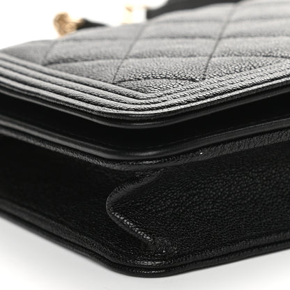 Chanel Caviar Quilted Boy Wallet On Chain WOC Black 8 of 9