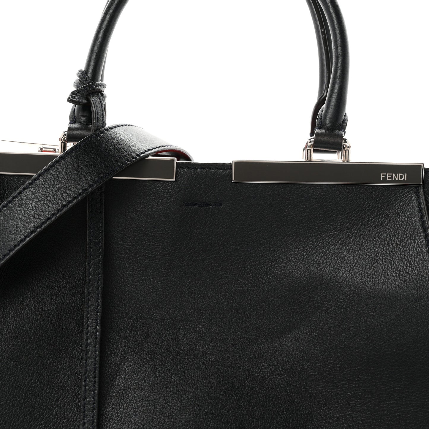 Vitello Dolce Marmol Shiny Nappa Petite 3Jours Tote Blue Notte