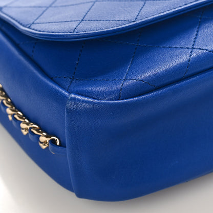 Chanel Goatskin Stitched Medium Casual Trip Single Flap Royal Blue 8 of 9