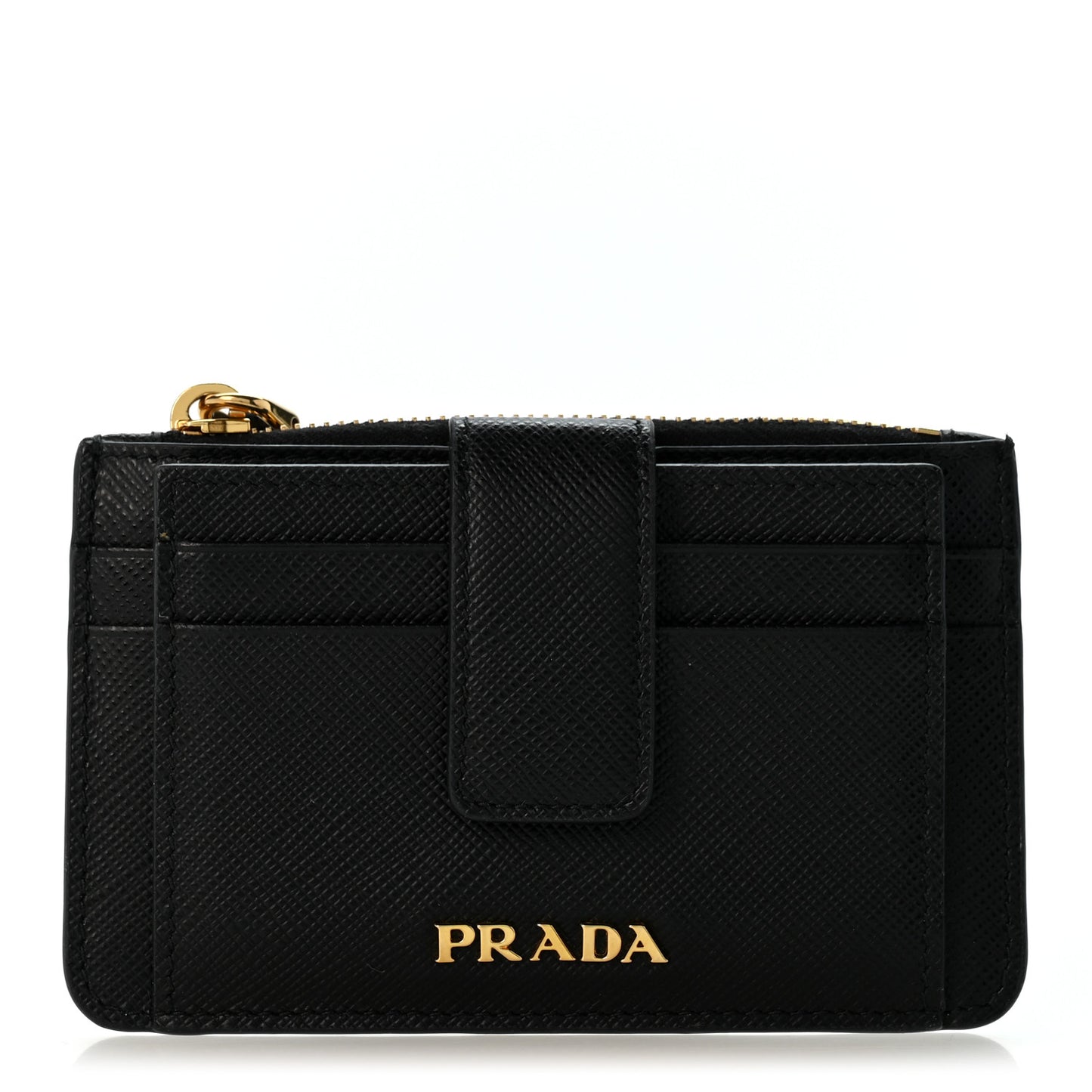 Saffiano Metal Coin Case Card Holder Black