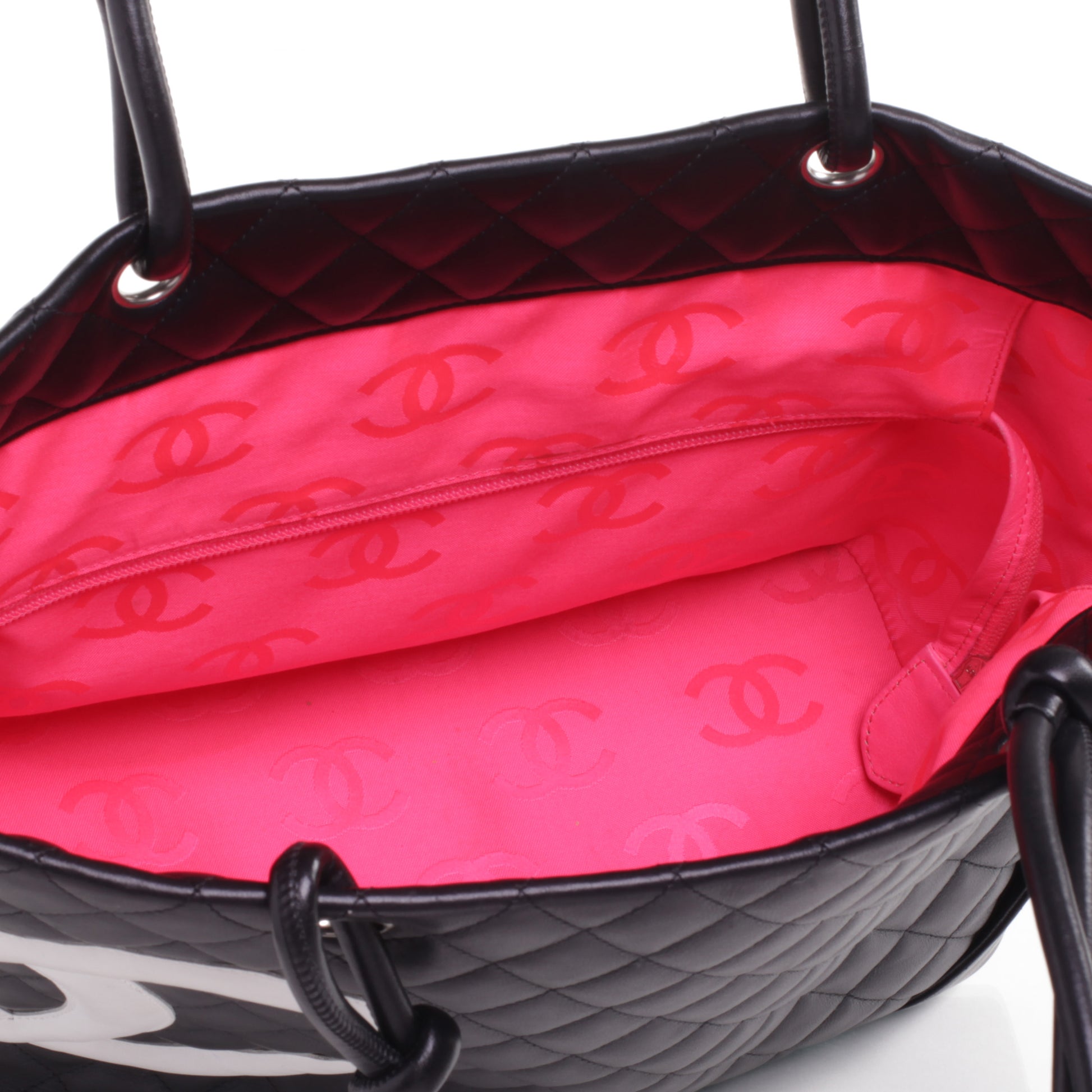 Chanel Calfskin Quilted Large Cambon Tote Black White 5 of 7