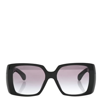 Chanel Acetate Rectangle Sunglasses 71551A Black Gold 2 of 7