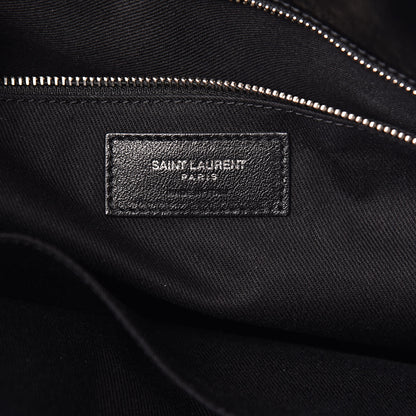 Saint Laurent Cracked Shiny Calfskin Souple 36H Sac De Jour Duffle Black 7 of 11
