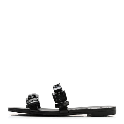 Gucci Rubber Womens Slide Sandals 38 Black 1 of 9