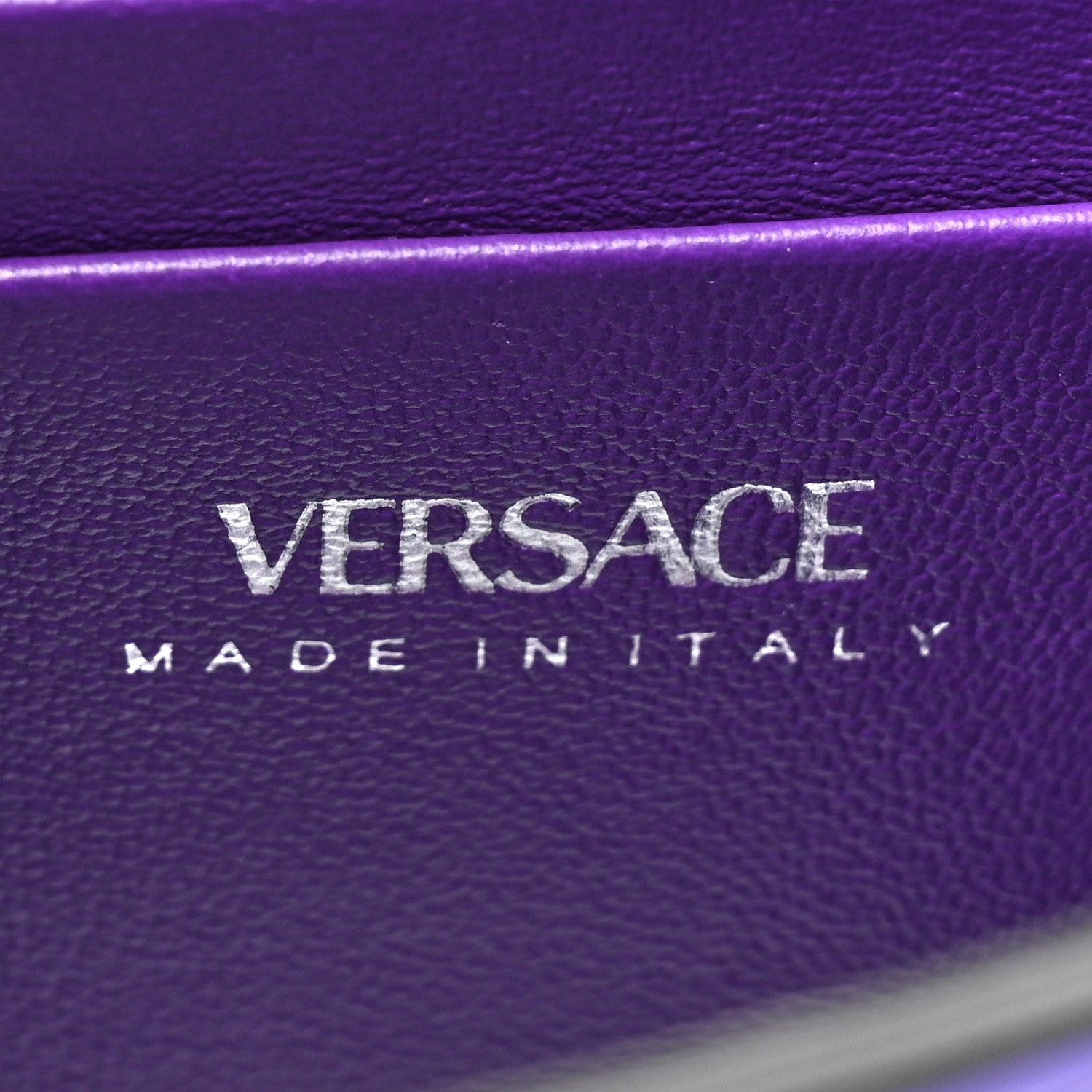 Versace Metallic Patent Calfskin Mini La Medusa Chain Top Handle Bag Dark Orchid 6 of 8