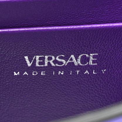 Versace Metallic Patent Calfskin Mini La Medusa Chain Top Handle Bag Dark Orchid 6 of 8