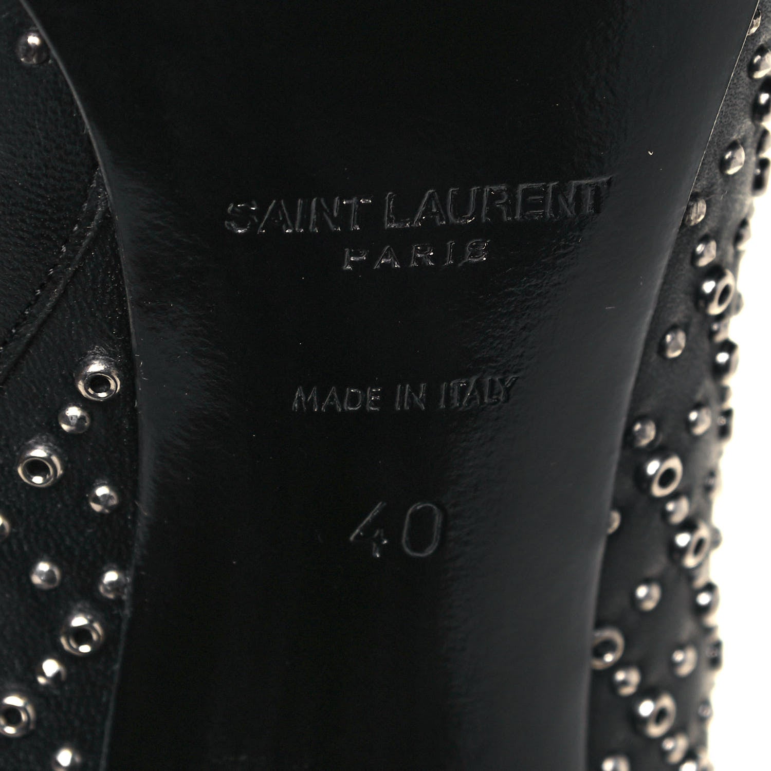 Saint Laurent Nappa Studded Joplin Buckle Booties 40 Black 6 of 7