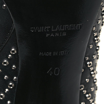 Saint Laurent Nappa Studded Joplin Buckle Booties 40 Black 6 of 7
