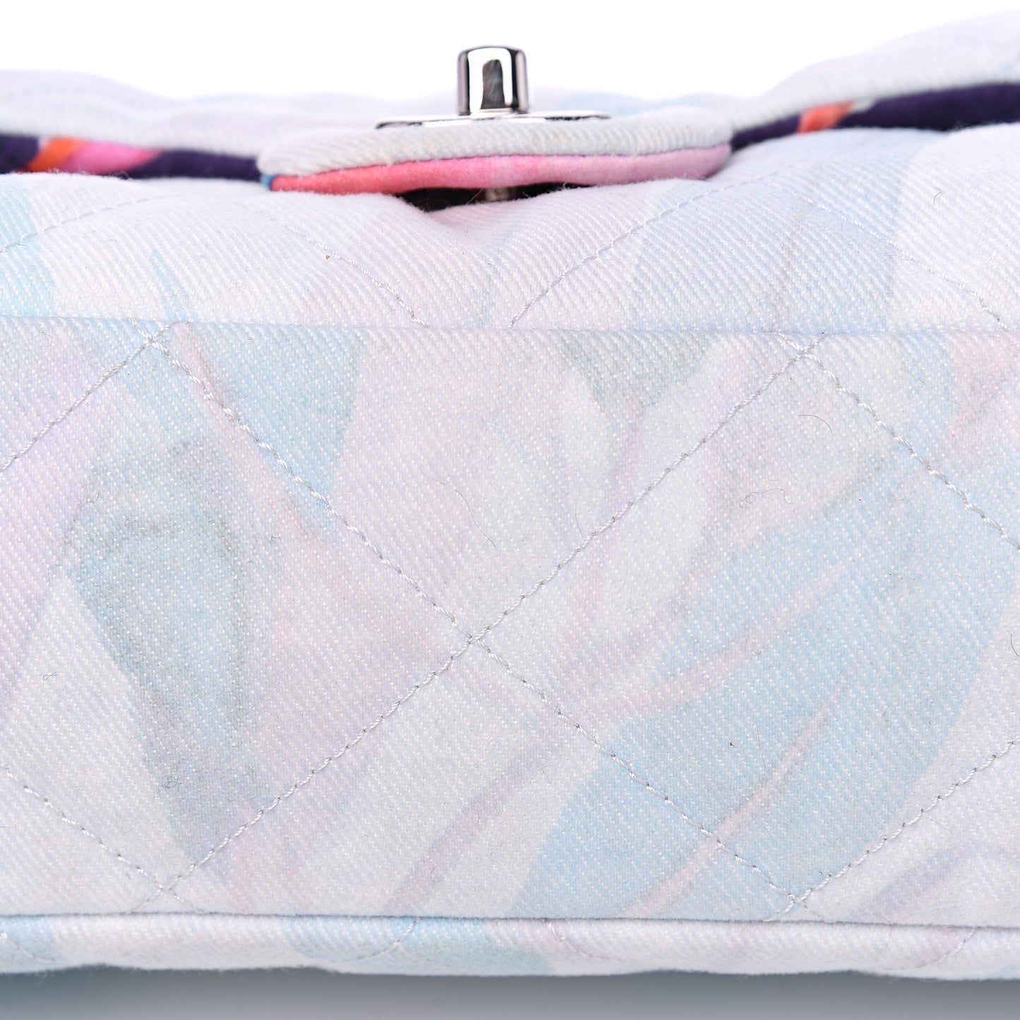 Canvas Quilted Jungle Jeans Flap White Multicolor