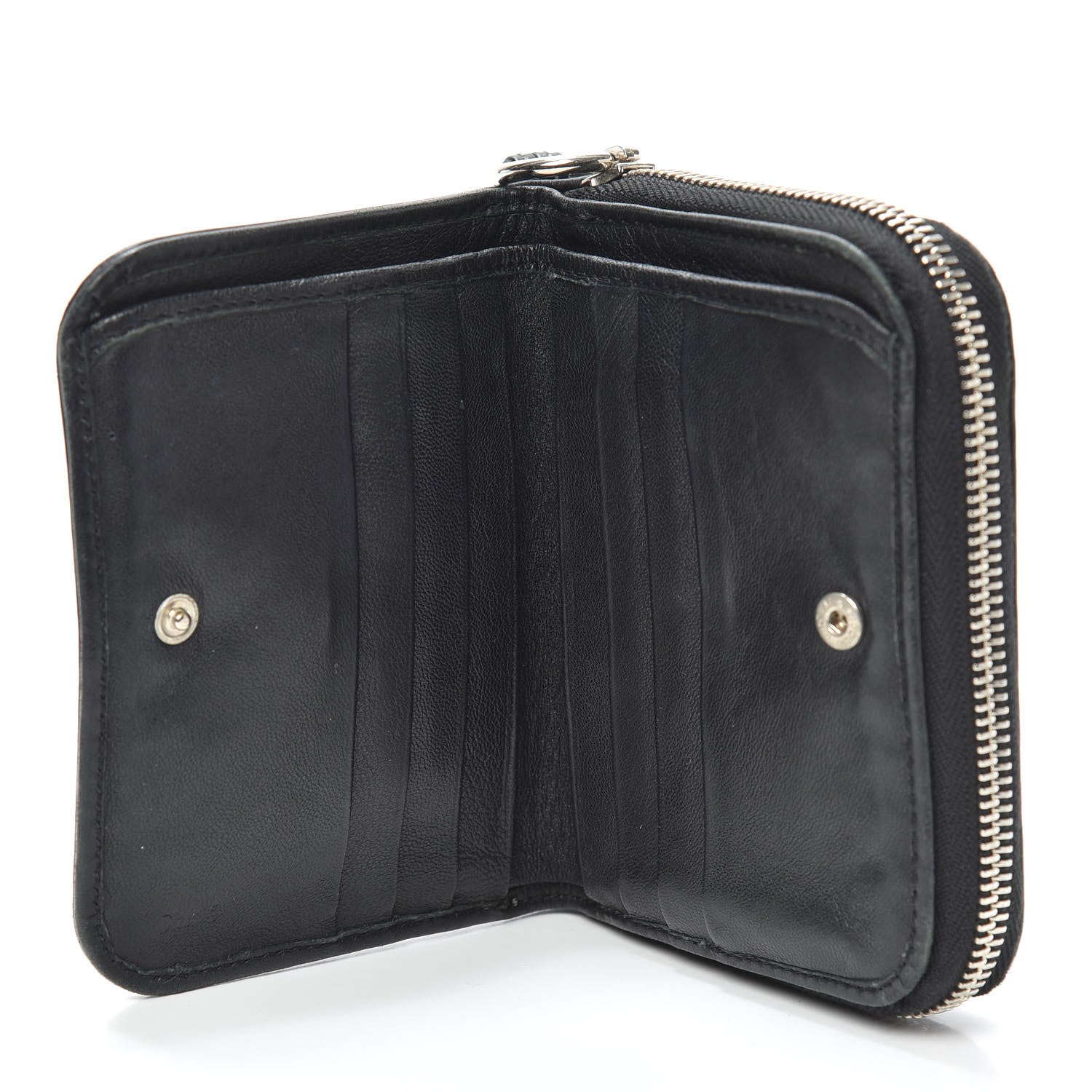 Chloe Calfskin Paddington Compact Zip Around Coin Purse Wallet Black 6 of 7
