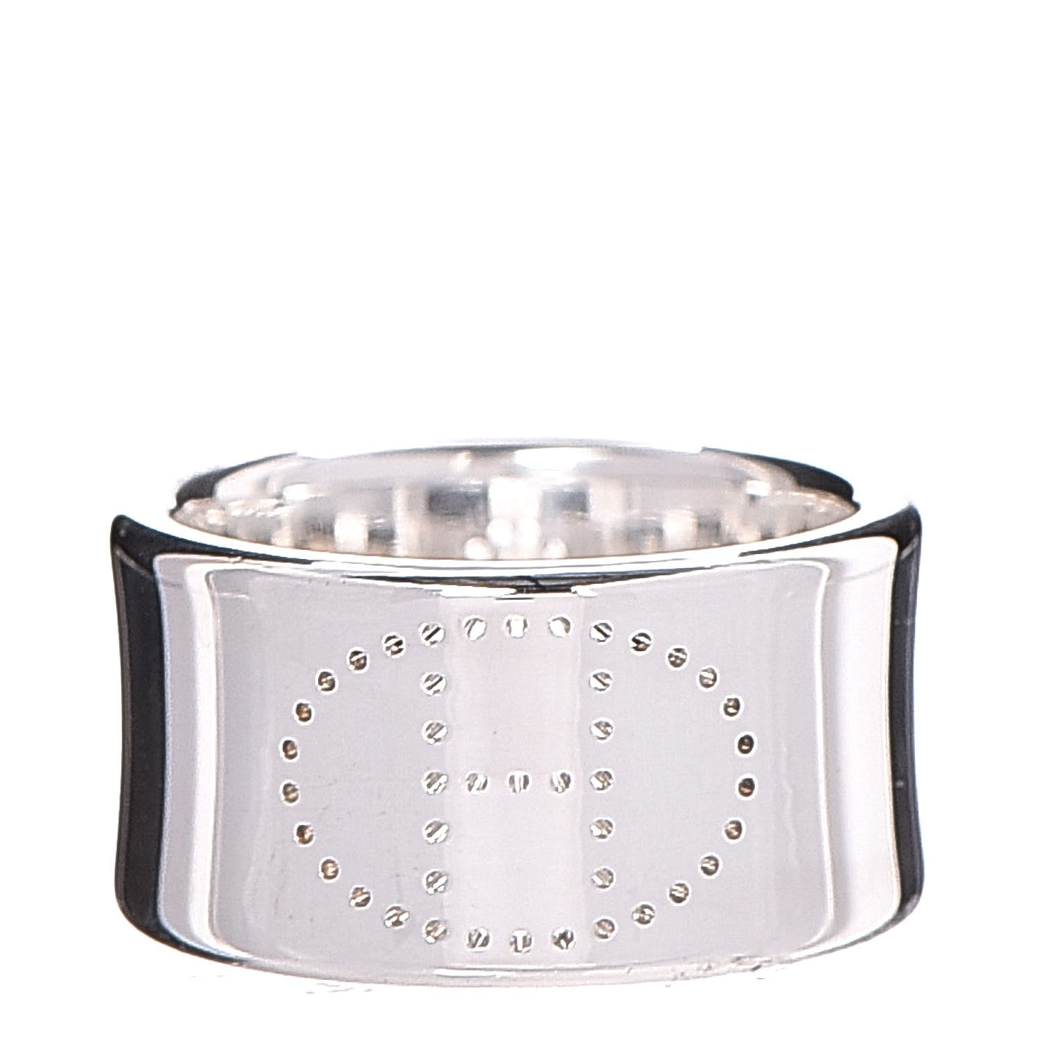 Hermes Sterling Silver Eclipse Ruban Ring GM 52 6 1 of 5