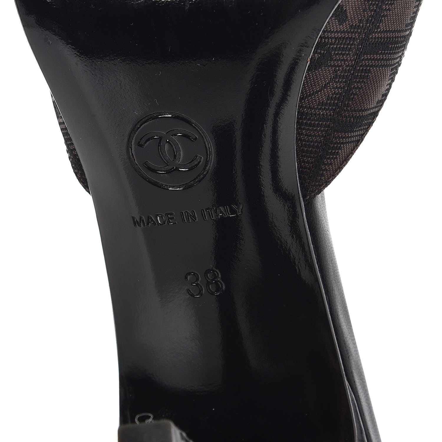 Chanel Canvas Calfskin Cap Toe Mules 38 Black Brown 10 of 11