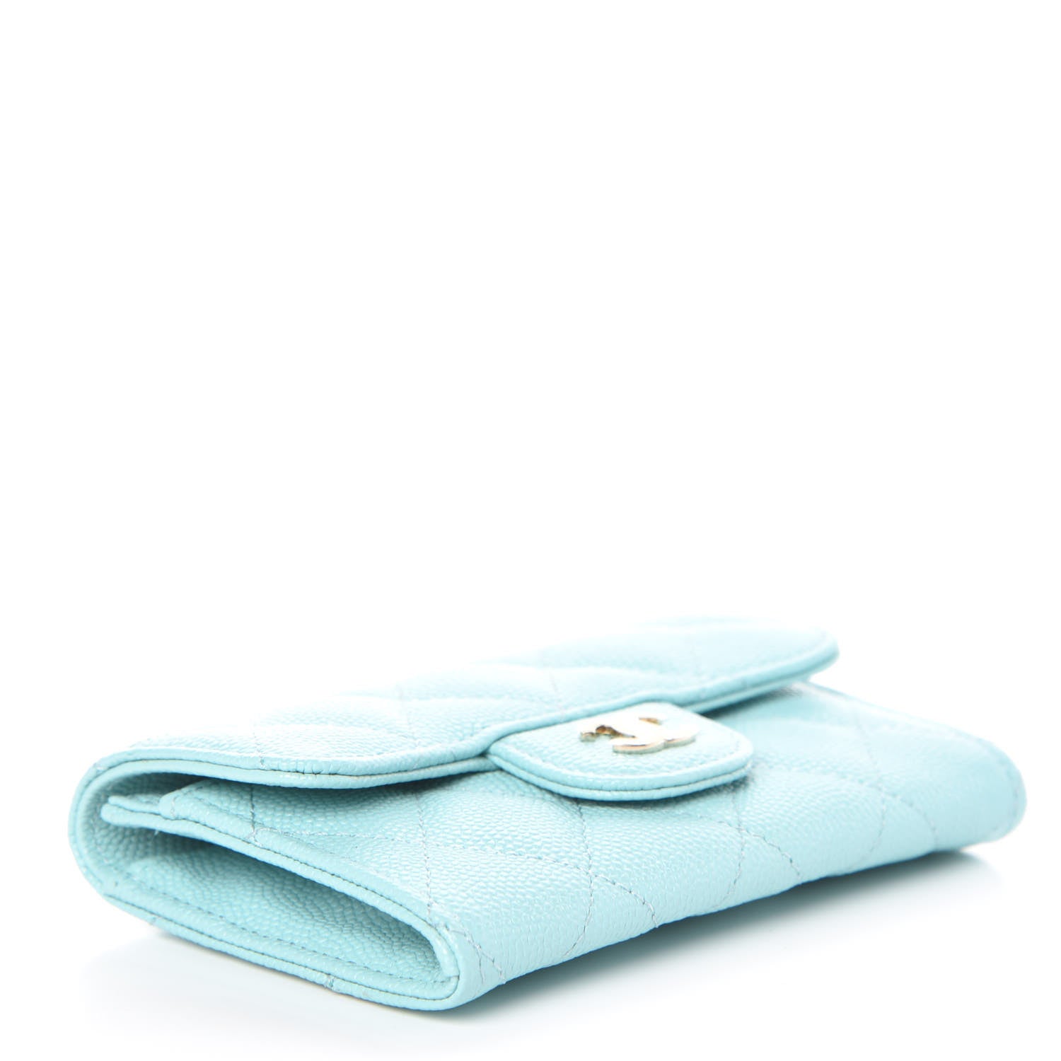 Chanel Caviar Quilted Card Holder Light Blue 4 of 9