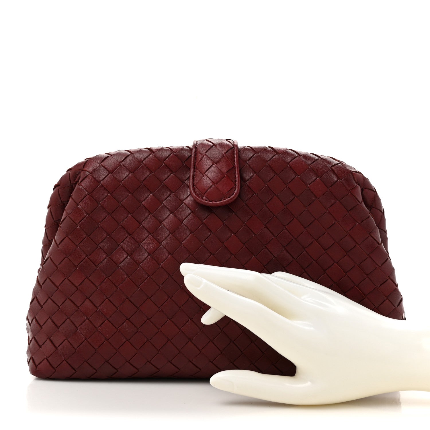 Bottega Veneta Nappa Intrecciato The Lauren 1980 Clutch Gigolo Red 2 of 6