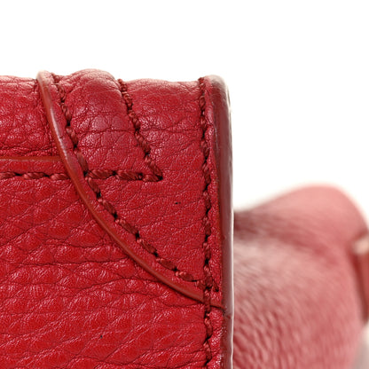 Celine Drummed Calfskin Nano Luggage Red 12 of 16