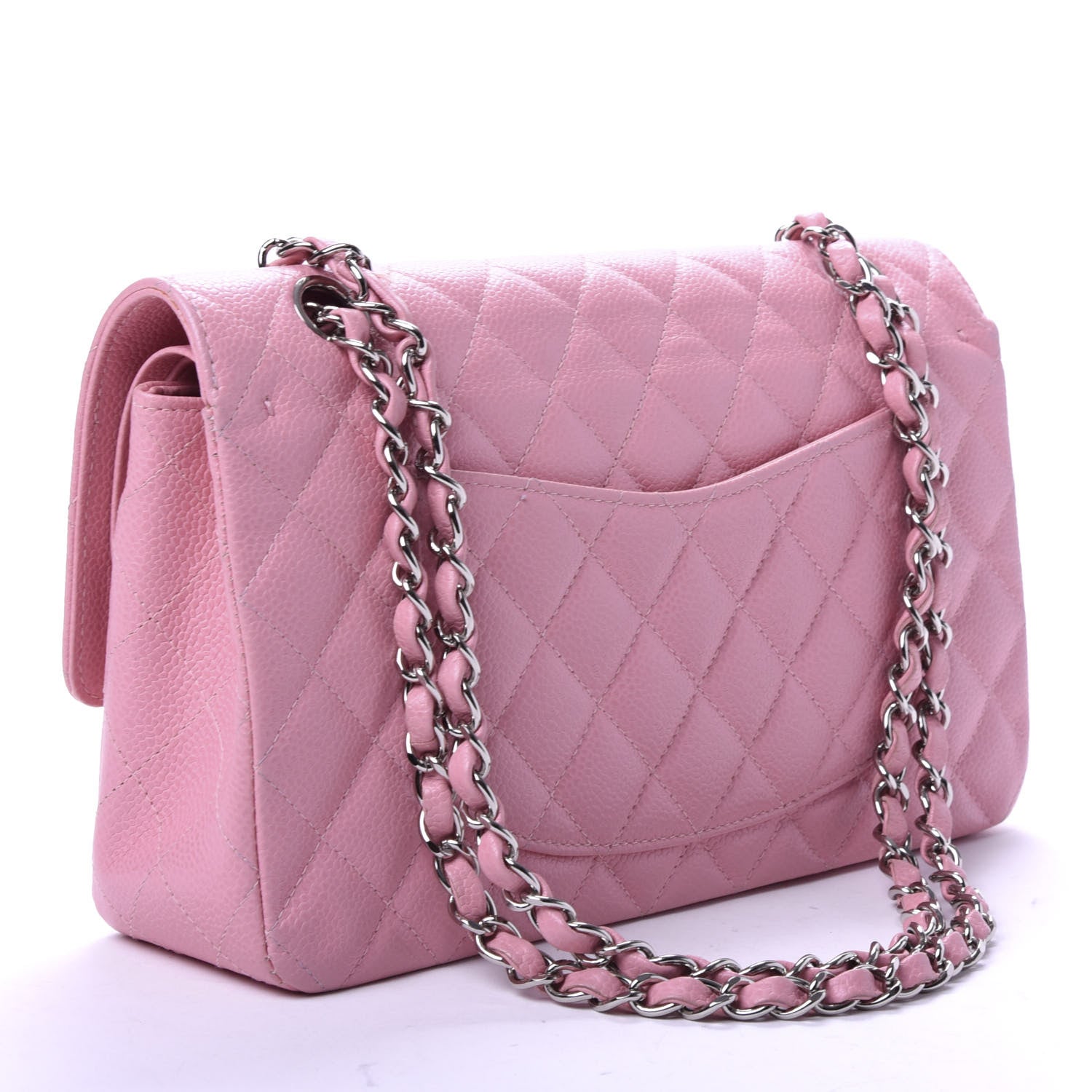 Chanel Caviar Quilted Medium Double Flap Pink 3 of 11