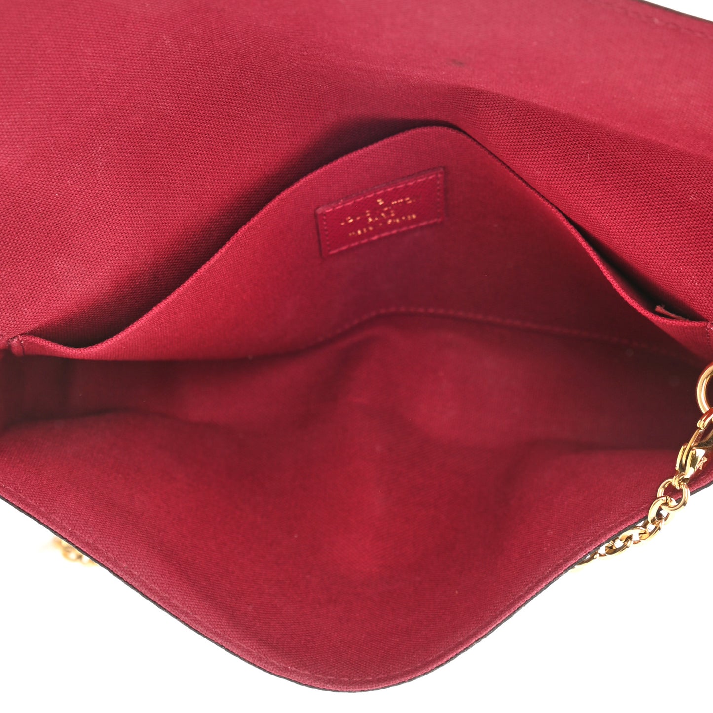 Monogram Pochette Felicie Chain Wallet Fuchsia